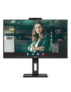 Monitor profesional aoc 24p3cw 23.8'/ full hd/ webcam/ multimedia/ regulable en altura/ negro